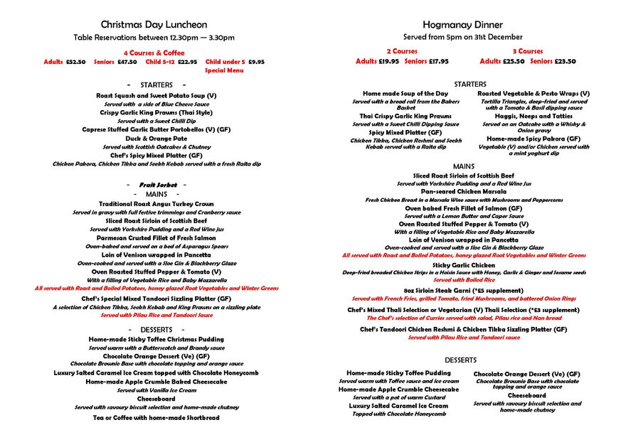 Special Occasions Menus Chapter & Verse